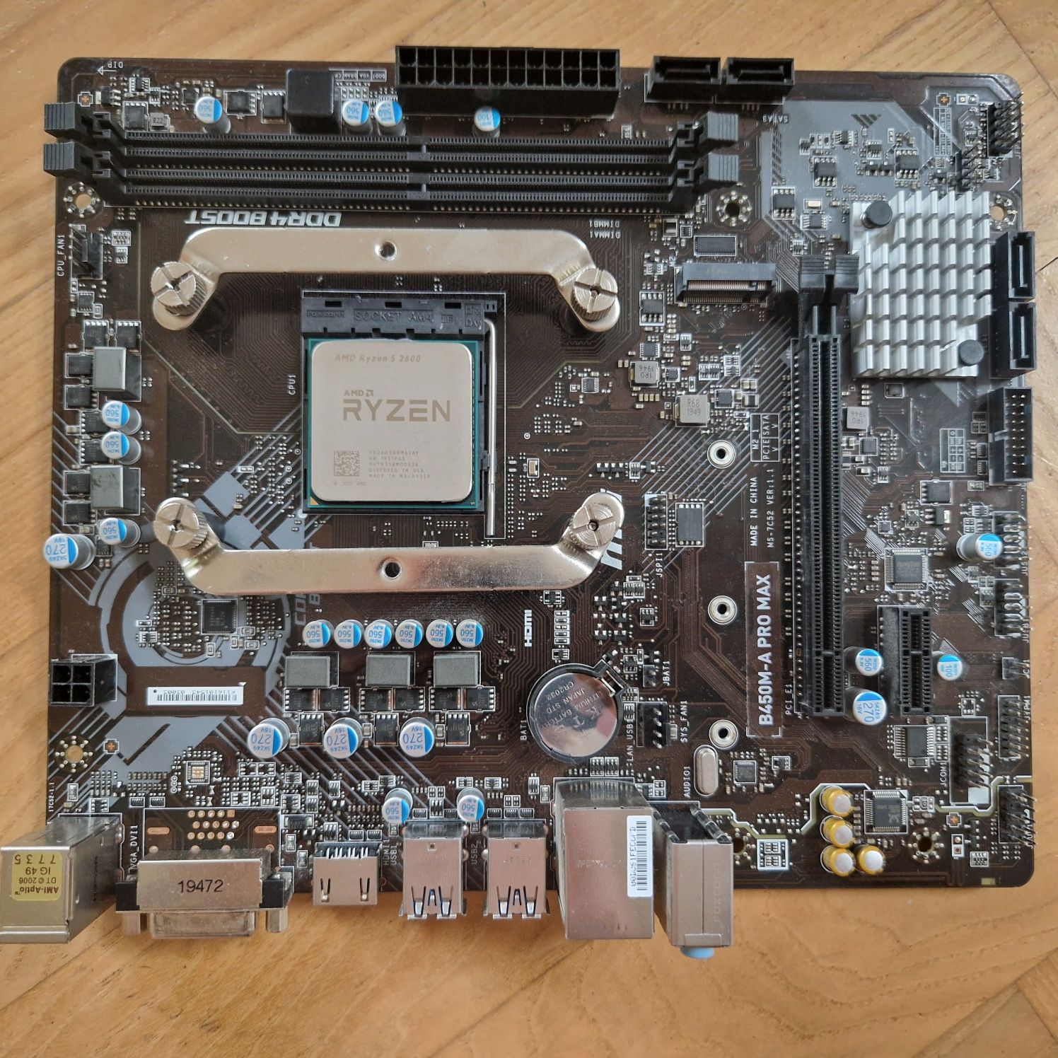 Ryzen 5 2600,płyta gł. MSI B450M-A PRO MAX,chłodzenie Silentium Fera 3