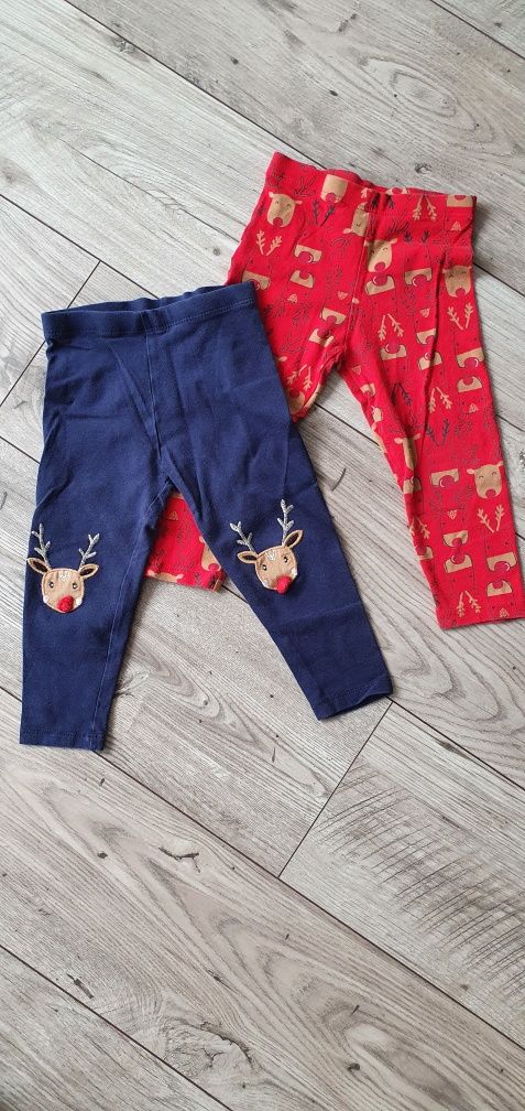 Zestaw 2 pary legginsy z motywem christmas