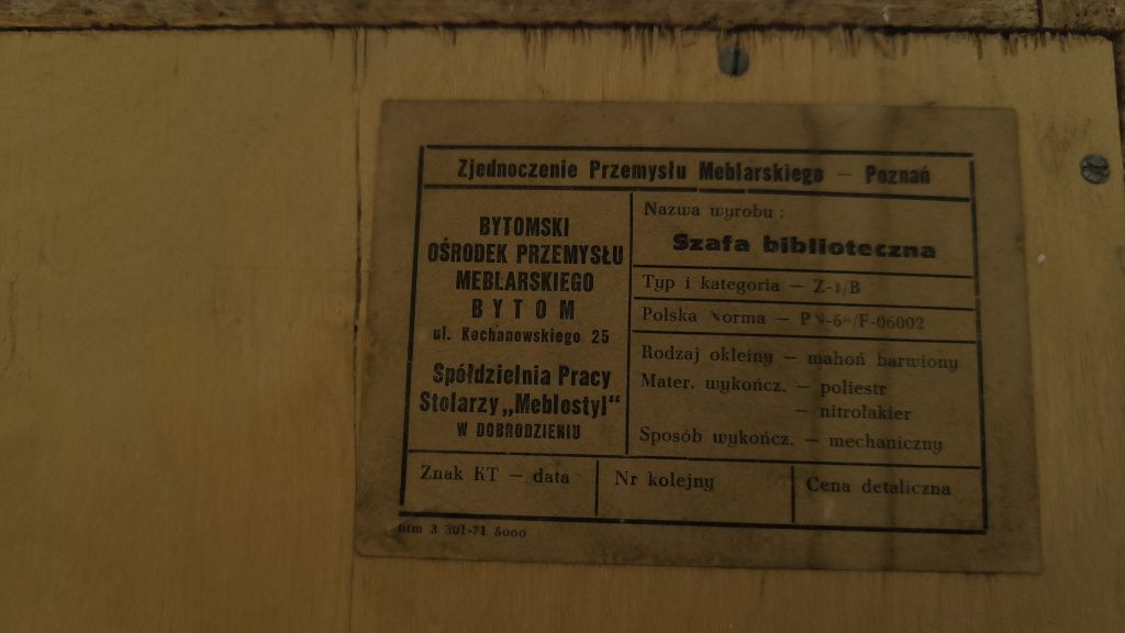 Szafa biblioteczna PRL biblioteczka