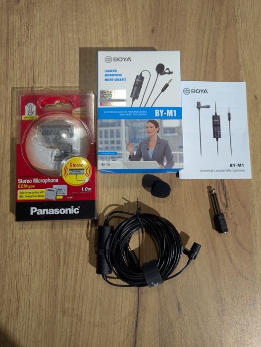 Boya BY-M1 pro, Panasonic RP-VC201 stereo