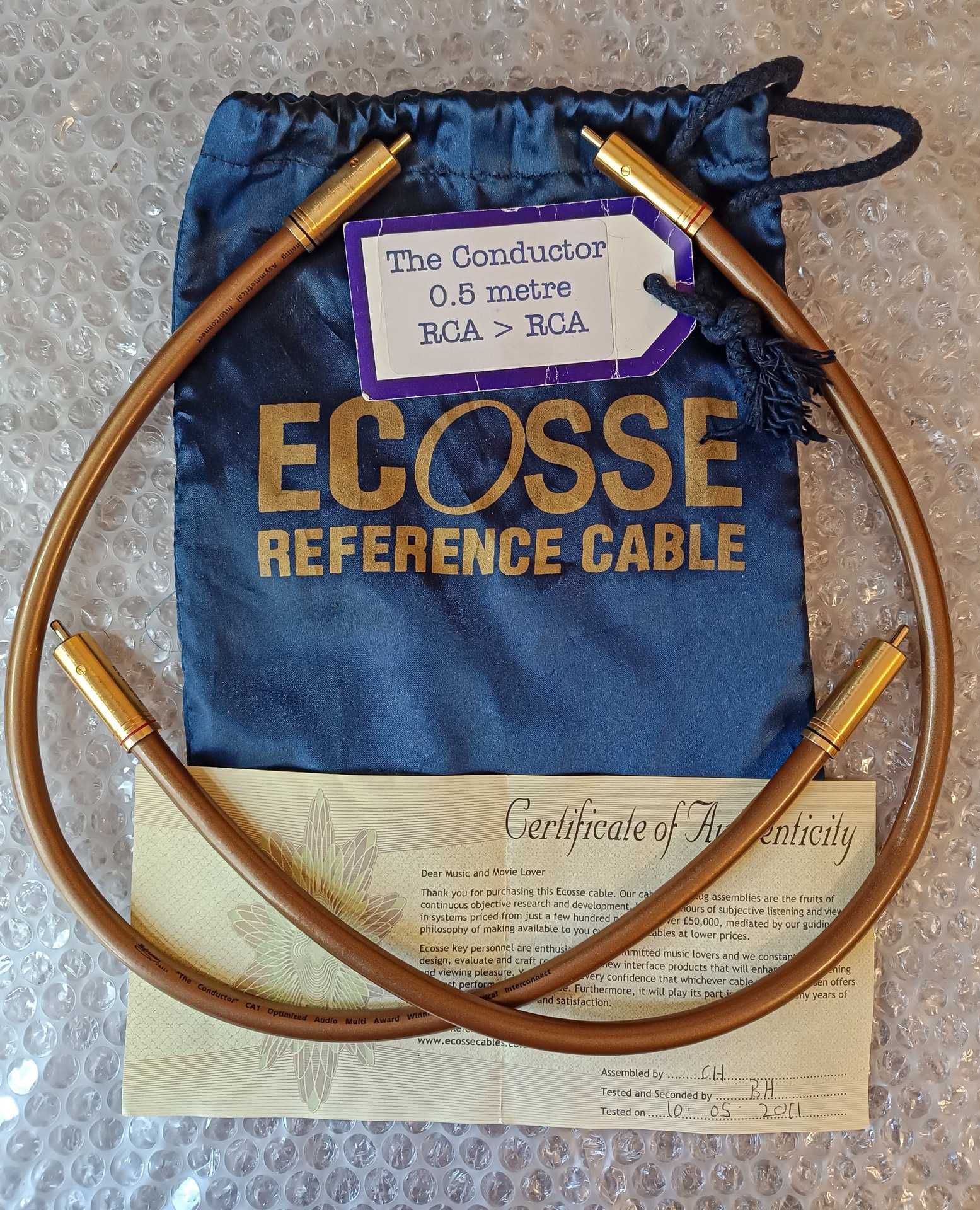 Межблочный кабель Ecosse The Conductor RCA 0,5m