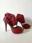 Sandálias vermelhas de salto marca Carmen Steffens 39 NOVAS