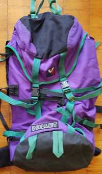 Фиолетовый рюкзак Millet около 60 литров с жесткой спинкой и поясом