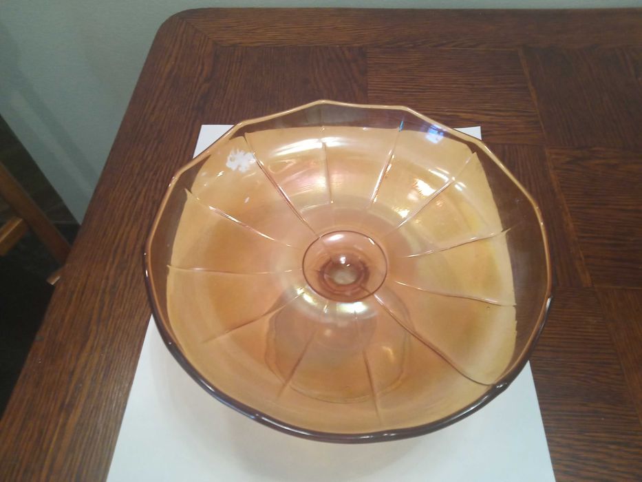 Patera iryzowana w stylu art deco, huta Hortensja