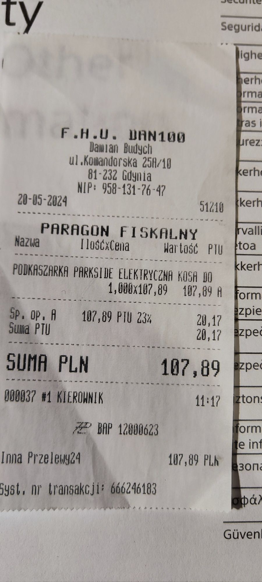 Podkaszarka elektryczna Parkside 550W
