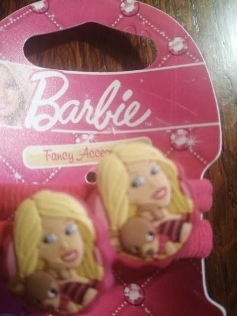 Barbie zestaw gumek do włosów, gumki do włosów, różowa gumka frotka