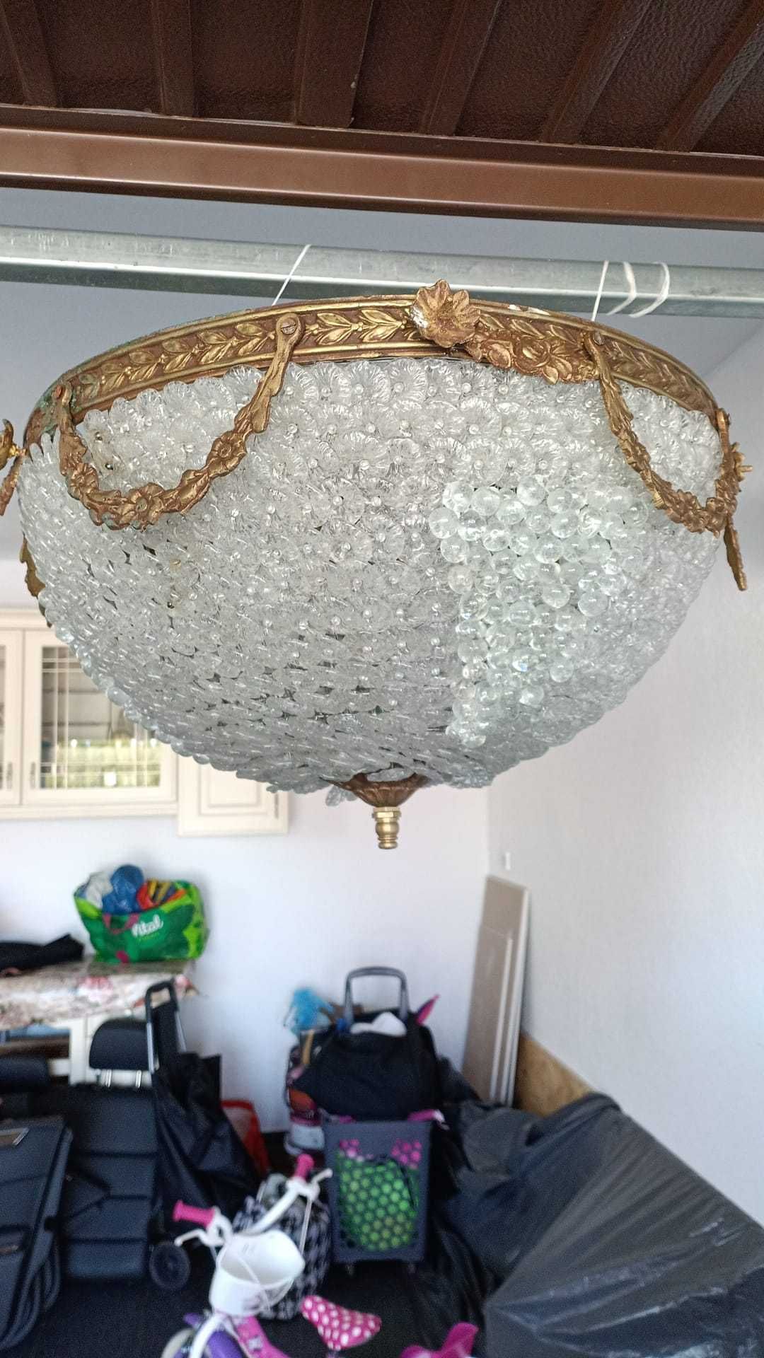 Plafon z mosiądzu i szlifowanego szkła 60 cm