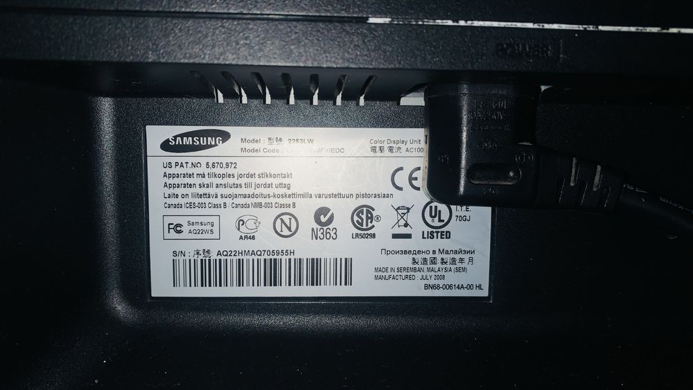 Продам монитор Samsung SyncMaster 22’’ 2253LW