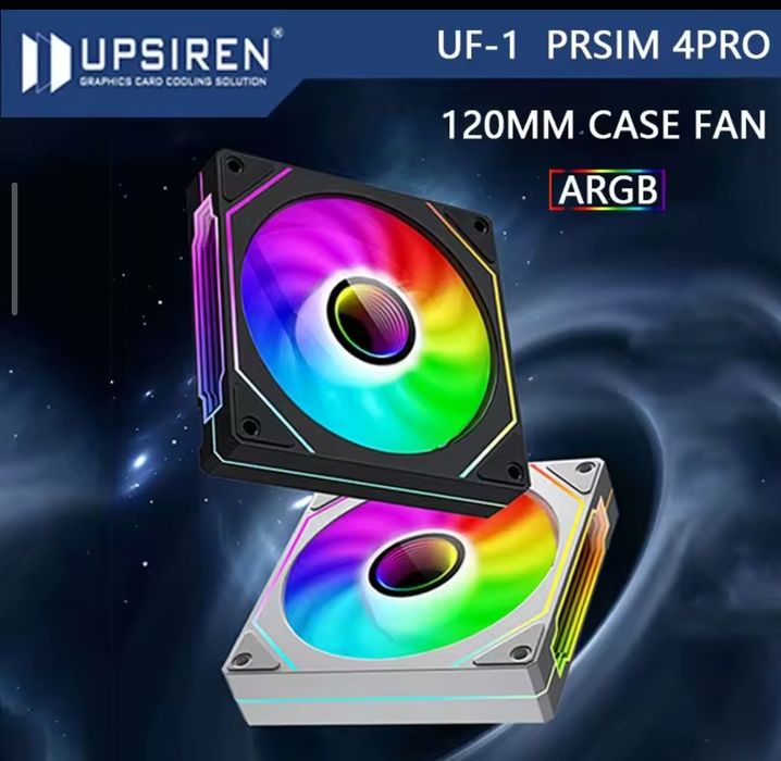 Корпусный кулер белый для ПК с ARGB подсветкой Prism 4 Pro 120м  ревер