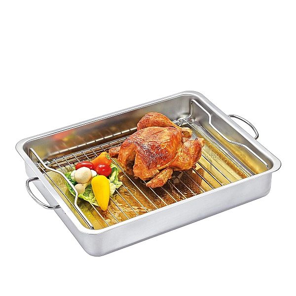 Stalowa brytfanna z rusztem Kuchenprofi Style, 34 x 24 x 5,5 cm