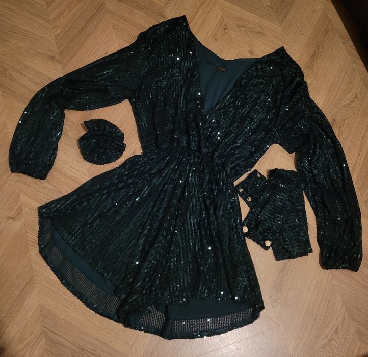 MILLAGRO Fashion, cekinowy kombinezon, M/L