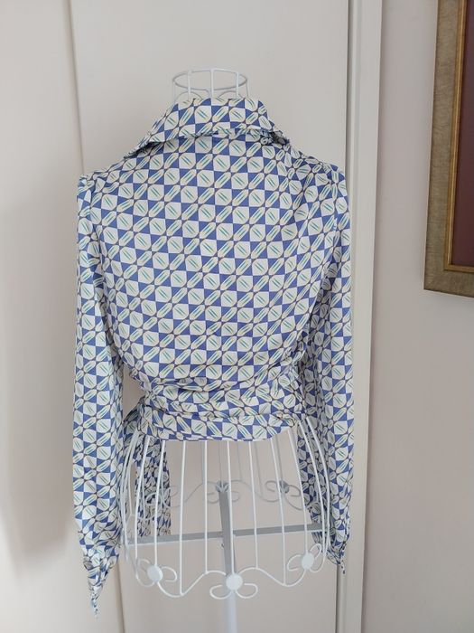 Blusa de trespasse | multicor | manga comprida | Shein | Tamanho S