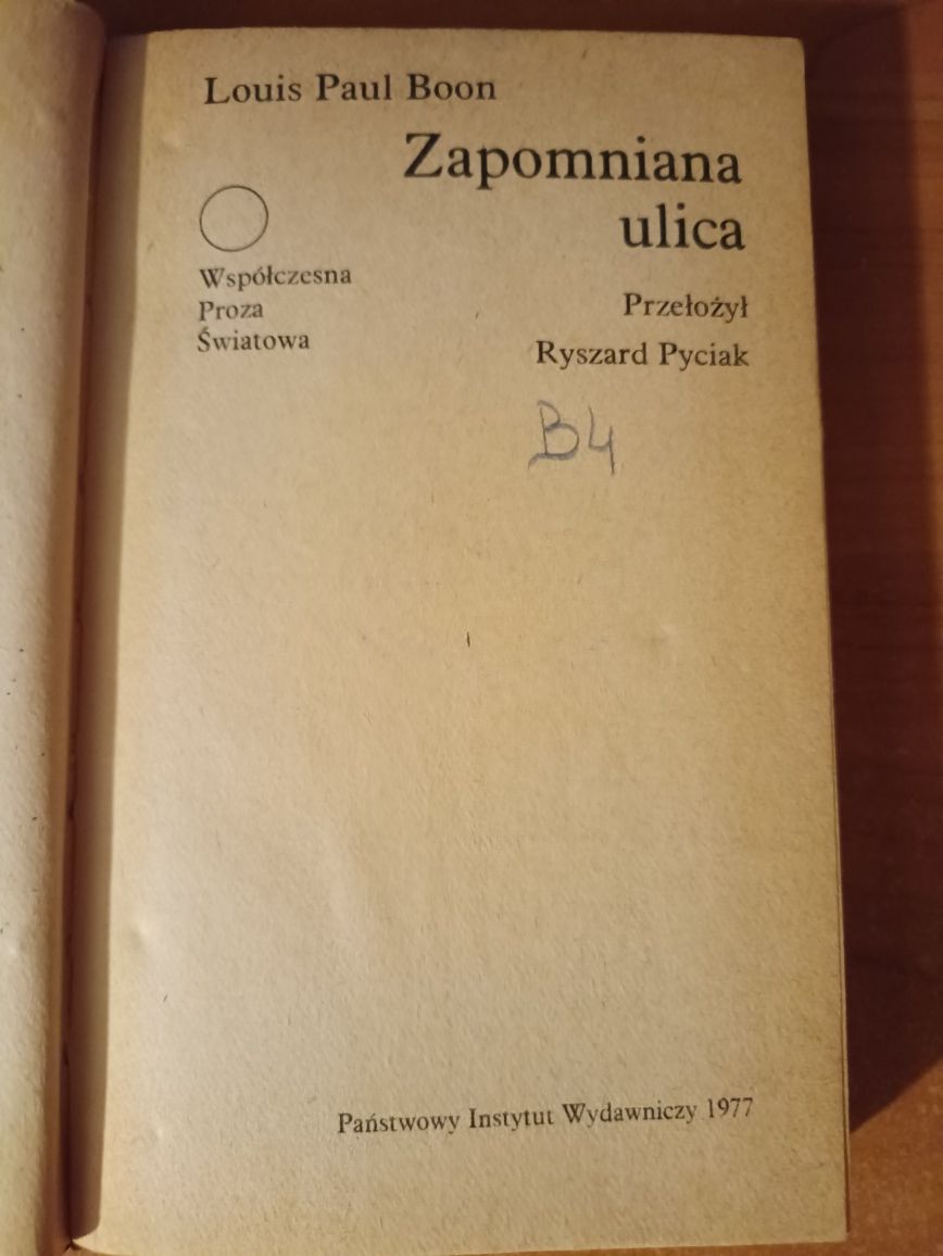 Louis Paul Boon "Zapomniana ulica"