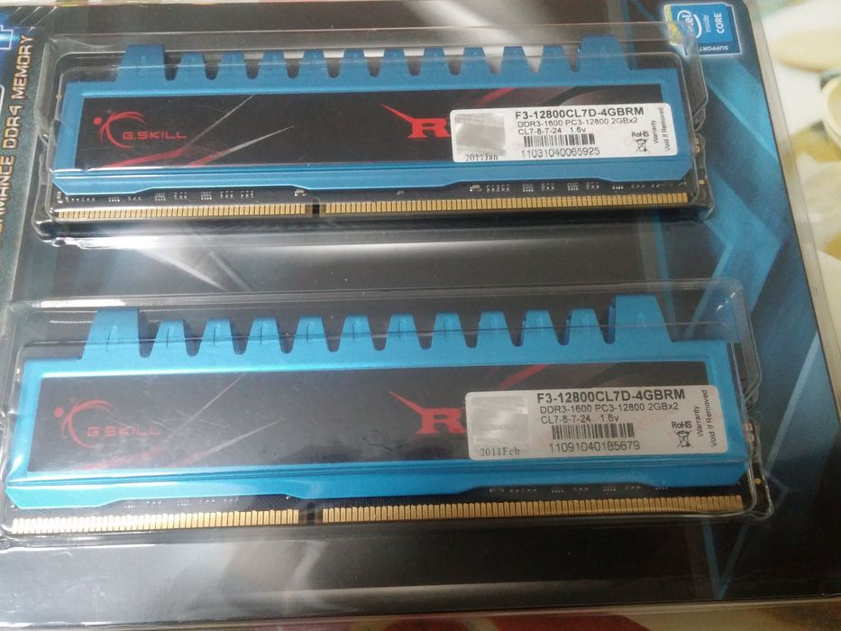 Gaming 8GB DDR3 1600 CL7 GSkill F3-12800CL7D-4GBRM 4X 2GB