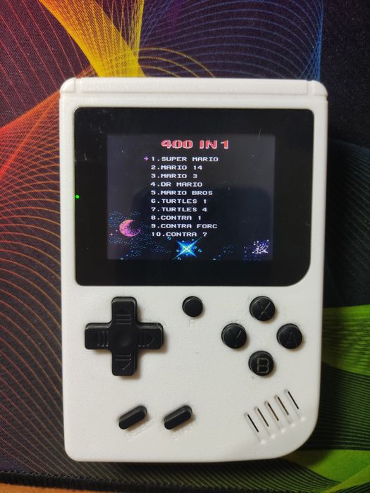 Портативная игровая ретро приставка Белая,Игровая приставка 400 в 1