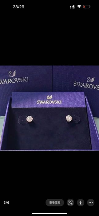 Сережки Swarovski, гвоздики, діаметр 7мм