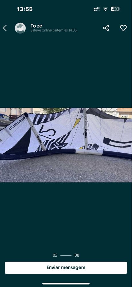 Kitesurf core XR6 12 m Com Barra Pro 2