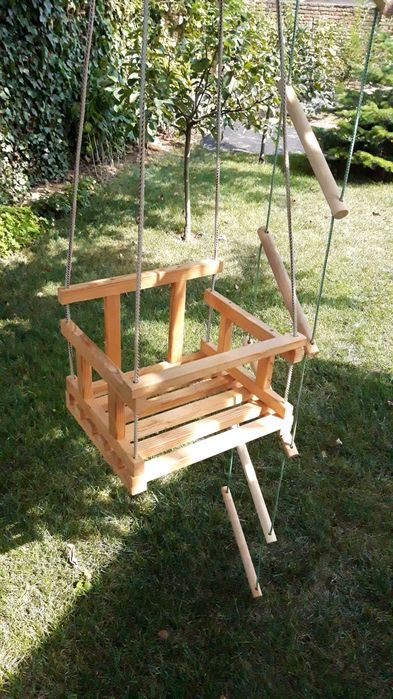 Гойдалка драбинка лазалка дерев'яна качеля спортивний комплекс нависне