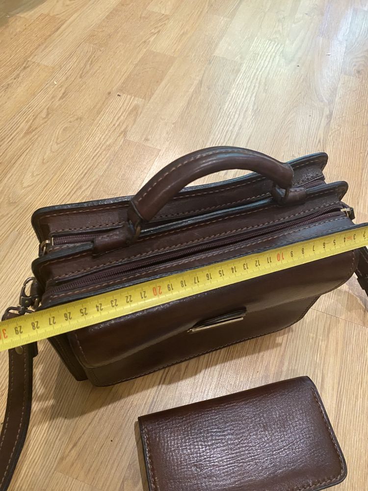 Кожаная сумка с портмоне