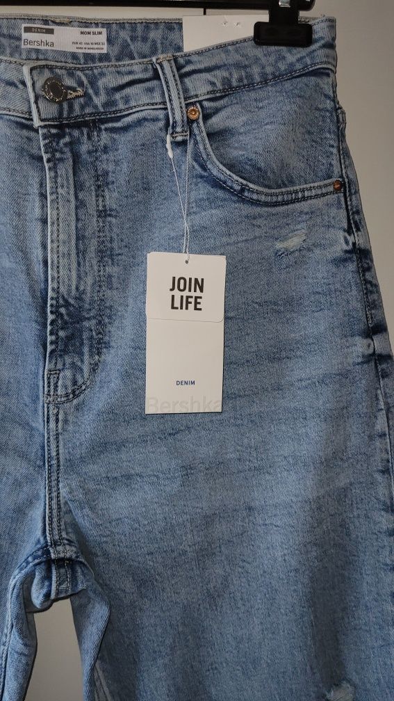 Nowe, Dżinsy, Mom jeans slim comfort fit tall, dla wysokich,dł.zew.103