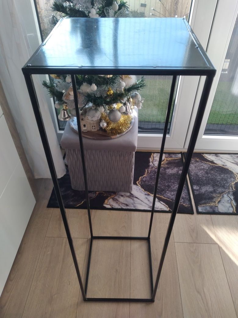 Stojak kwietnik metalowy stalowy czarny na kwiaty wysoki