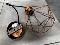 Lampa typu loft - miedź, zloto