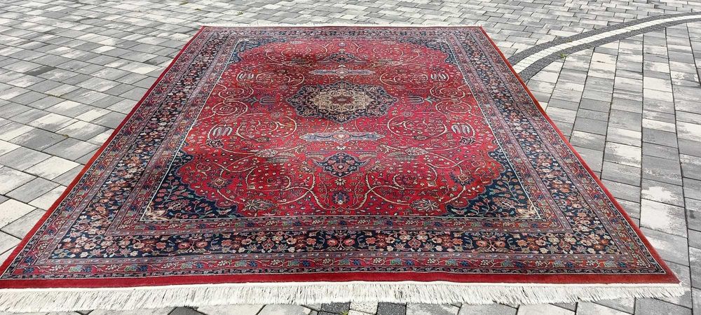 Kashan dywan perski duży 366 x 258 cm wełna tkany ręcznie Iran