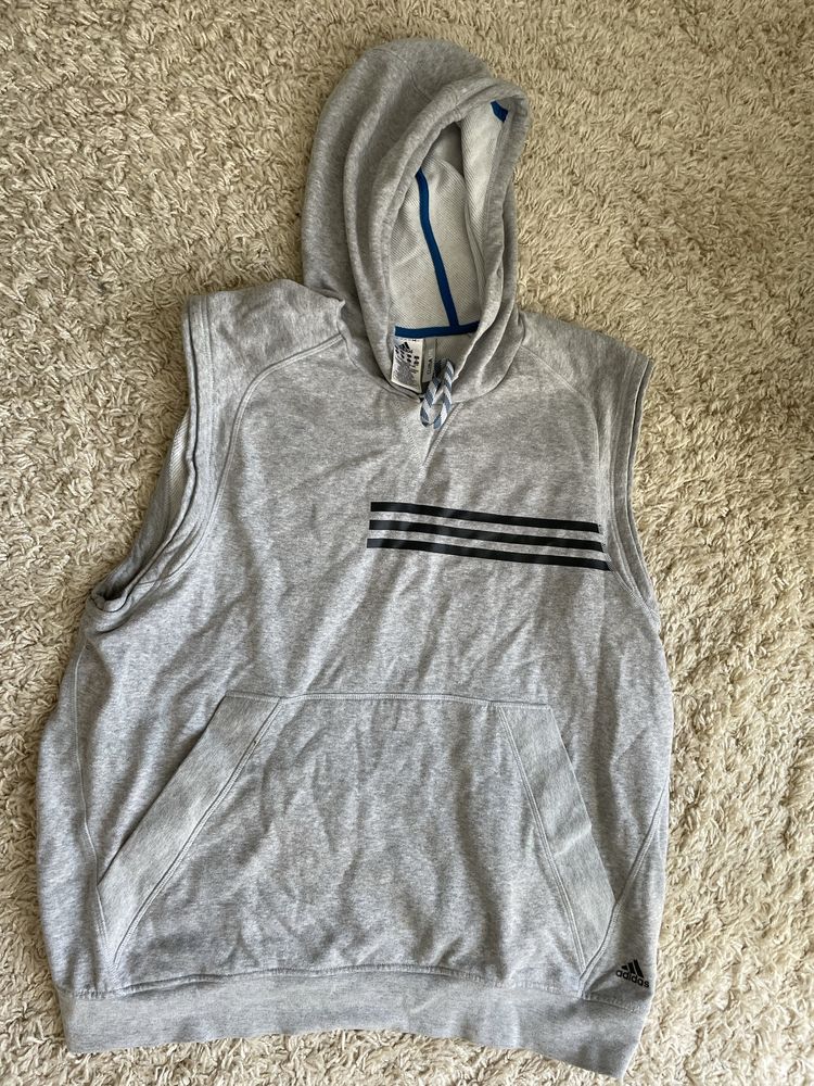 Adidas XL szara meska bluza z kapturem