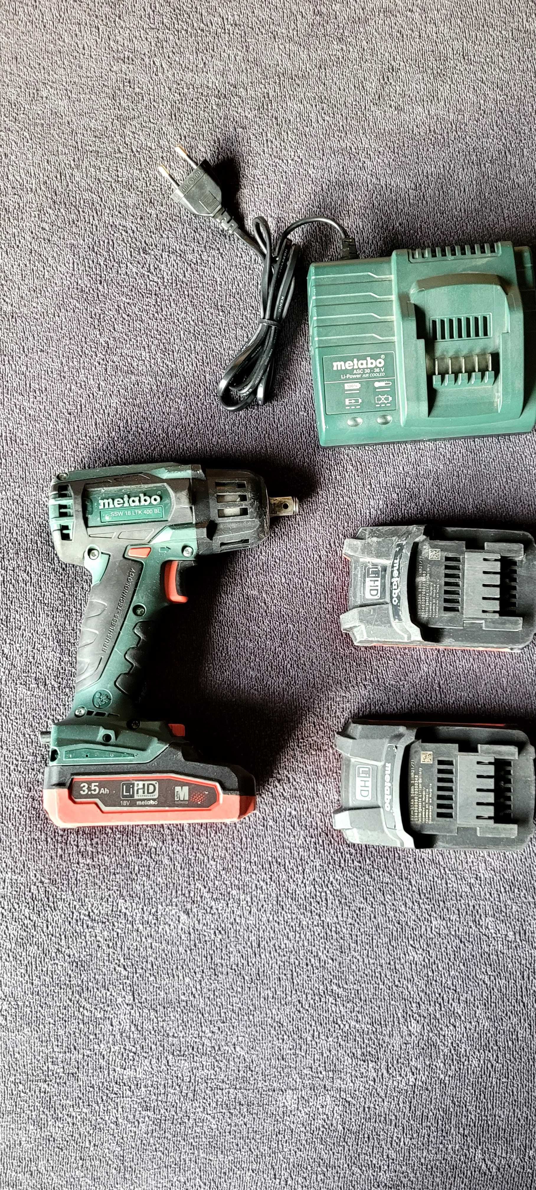 METABO SSW 18 LTX 400 BL zakrętarka udarowa   + 3 AKKU + ładowarka