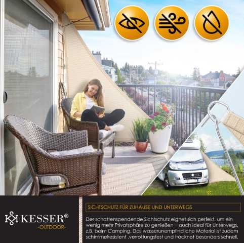 Żagiel przeciwsłoneczny KESSER 3x3x3 m