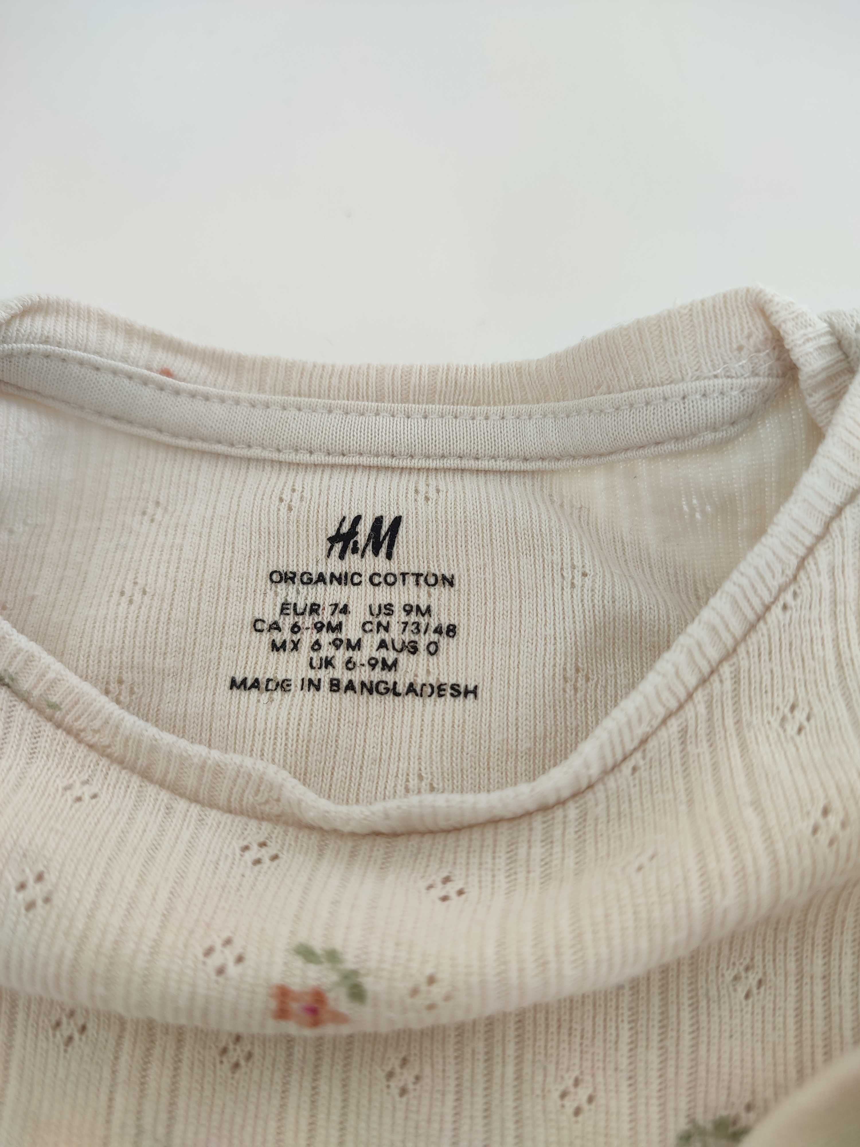 komplet 3 częściowy bawełniany  dziewczęcy rozm. 74 H&M