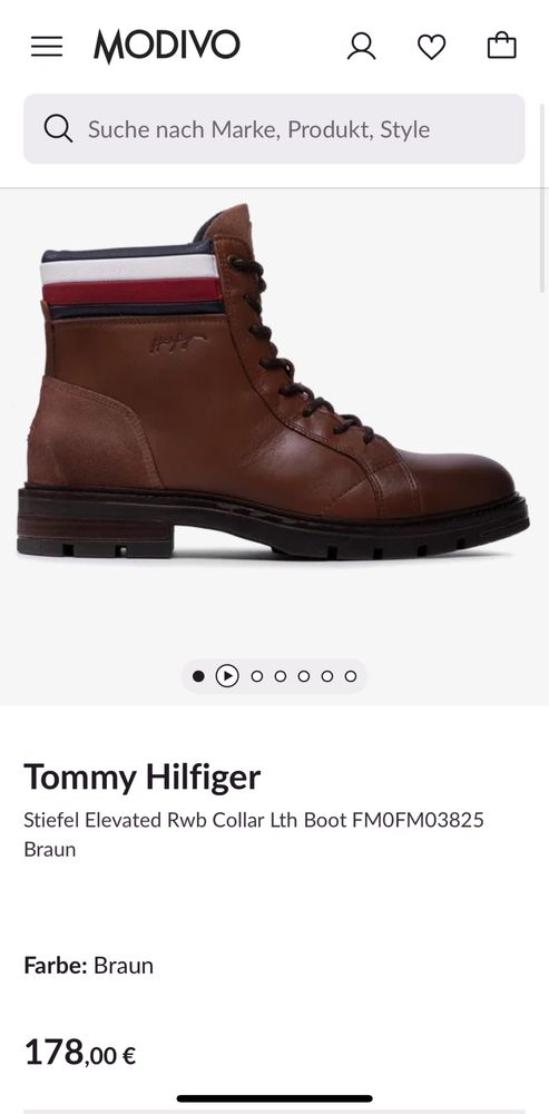 Botas castanhas da Tommy Hilfiger 42 Novas