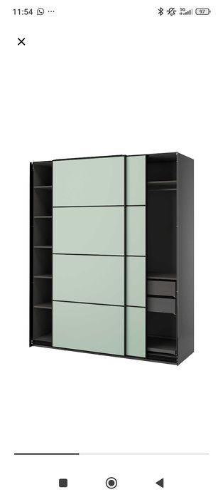 Roupeiro - IKEA 2,37 n  Altura/ 2 Largura / 60 Profundidade Preto