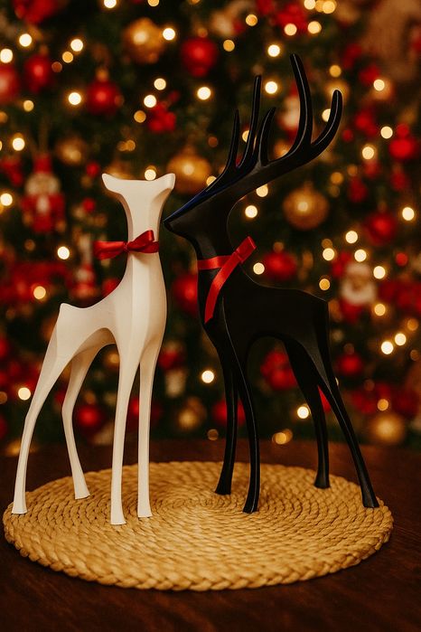 Jeleń i łania figurki świąteczne