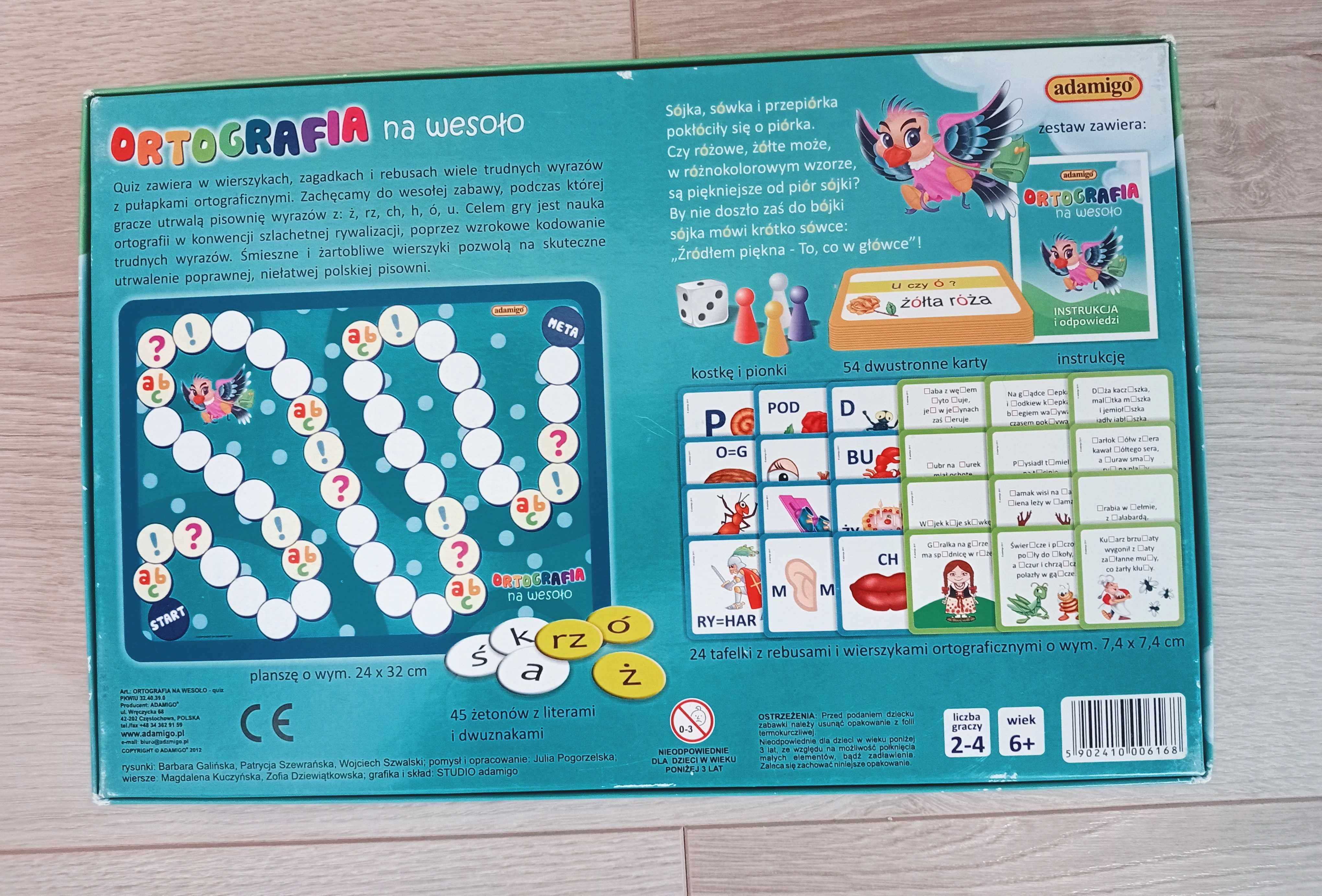 Gra, Quiz, rebusy dla dzieci ortografia na wesoło 5-10 lat