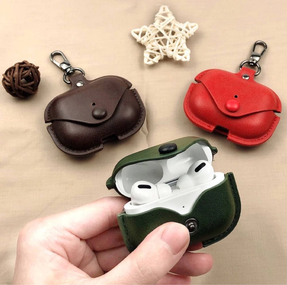 AirPods 3, 3 pro, 2 поколение  Чехол кожаный
