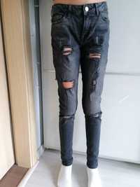 Spodnie rurki slim jeans, Denim, rozm 32,XXS