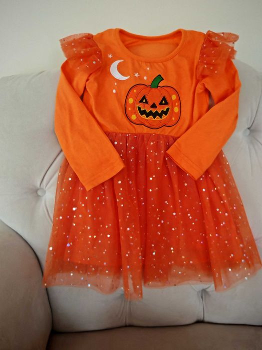 Sukienka dynia Halloween tiulowa 98