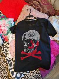 Koszulka T-shirt philipp plein Czaszka , Skull z Cekinami Rozmiar M