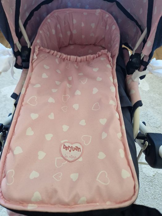 Wózek dla lalki berjuan la nina granatowo różowy