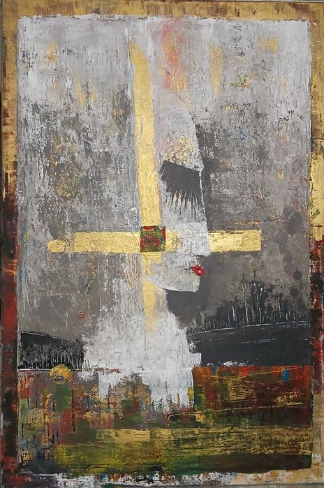 Abstrakcja na płótnie, duży format.