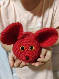 Nowa myszka amigurumi handmade ręcznie robiona maskotka montessori