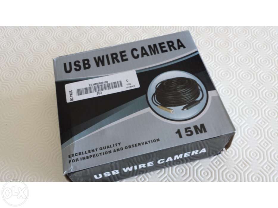 Camera camara de inspecção inspeção a tubos condutas 15m longo alcance visão nocturna USB