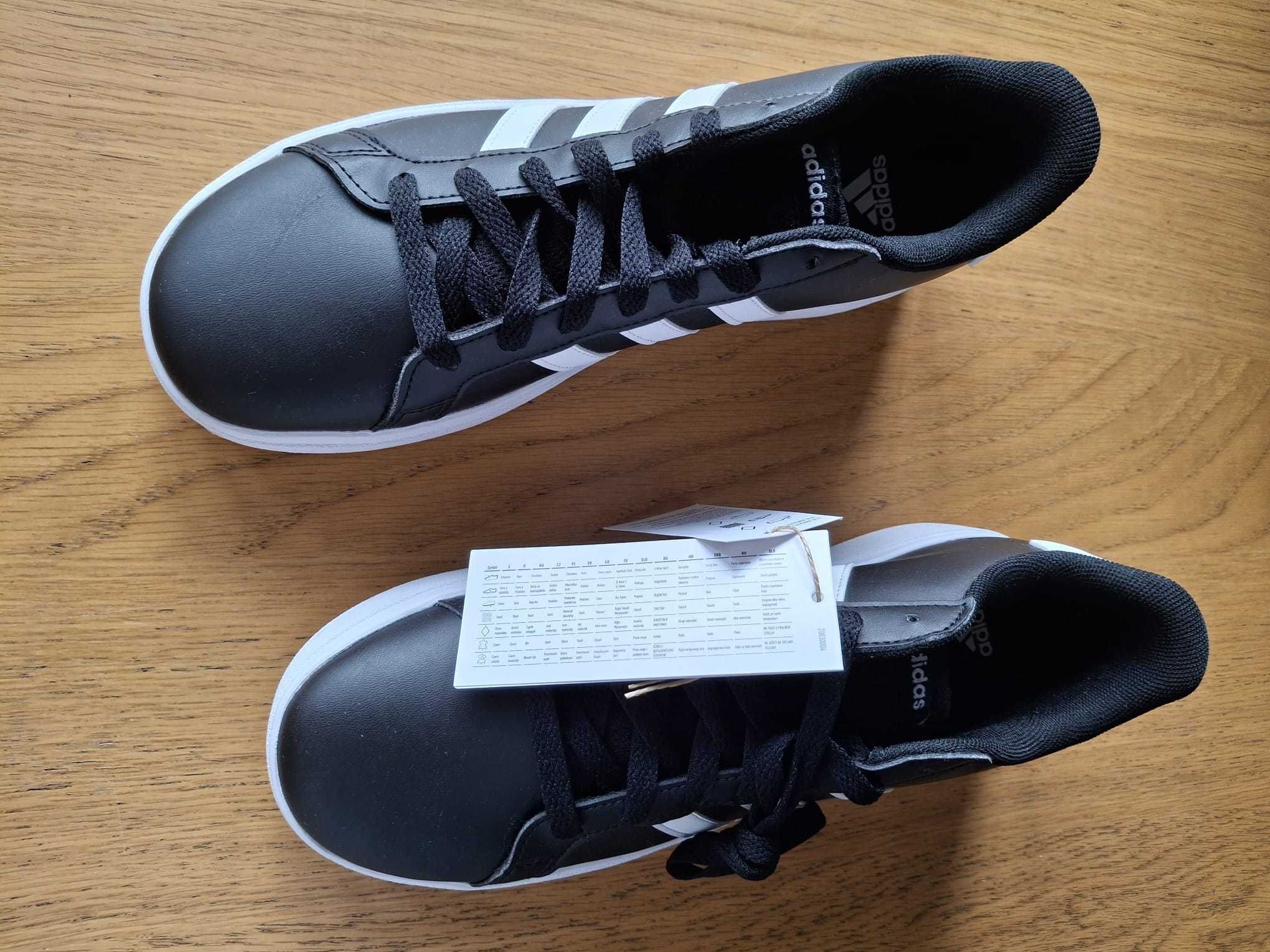 Sneakersy ADIDAS Grand Court GW6503, kolor czarny, rozm. 39,5