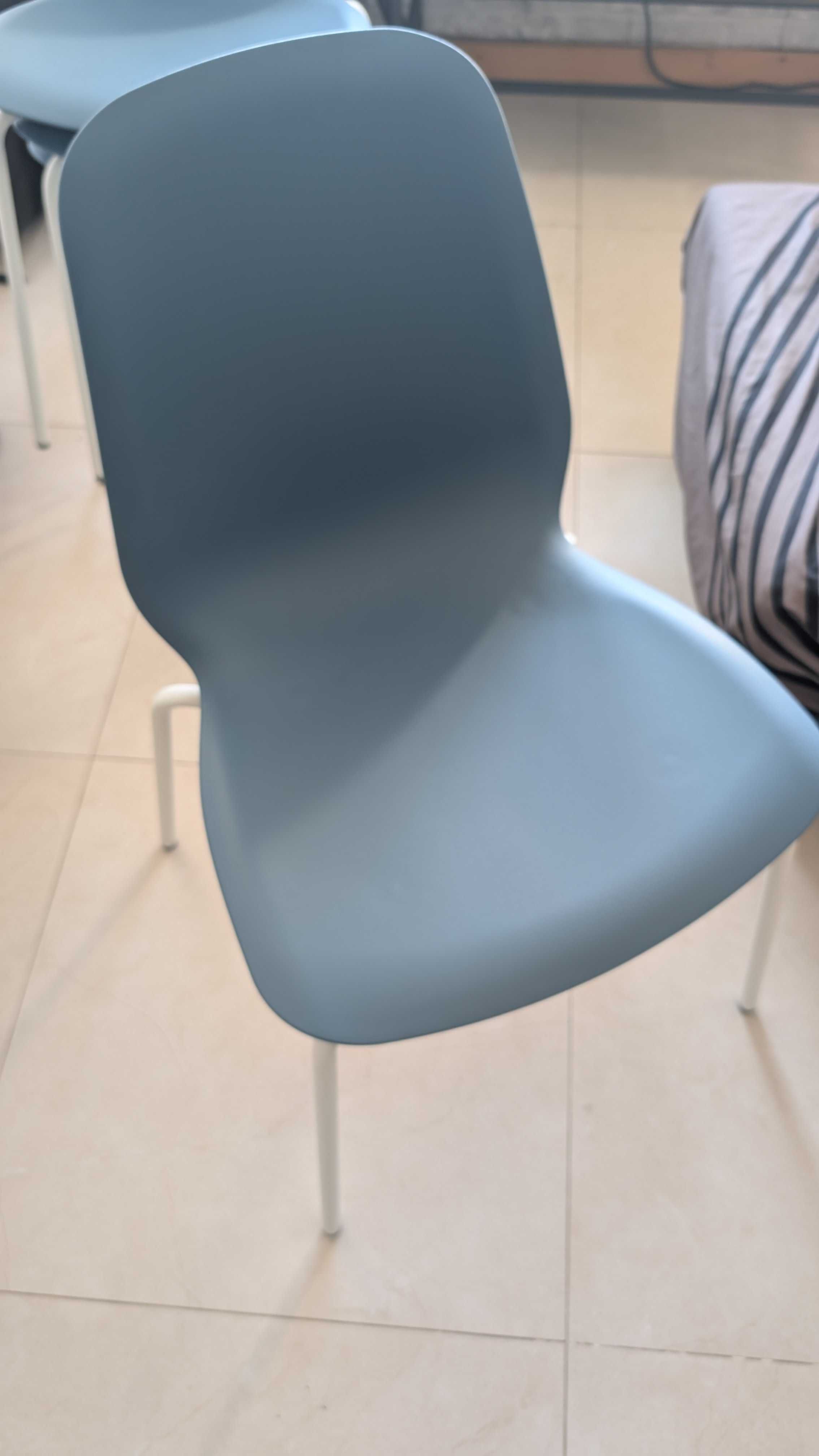 Conjunto 4 cadeiras azul/branco IKEA LIDÅS