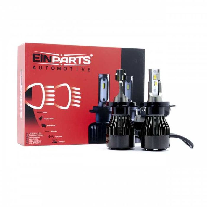 Zestaw Żarówek Led H4 12V 6000k Zimne białe
