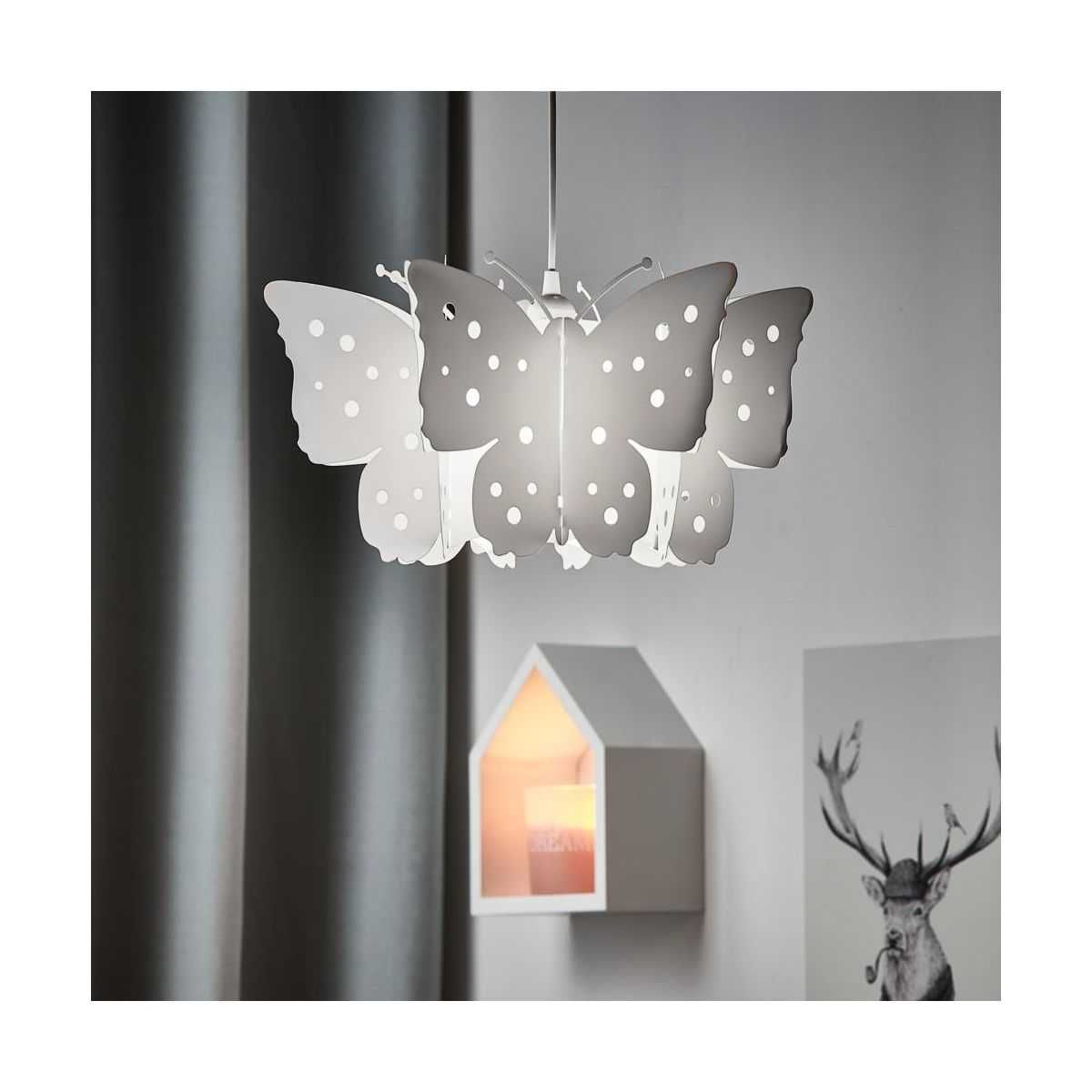 Lampa wisząca Motyl - Oriva, do pokoju dziecięcego, żarówka LED gratis