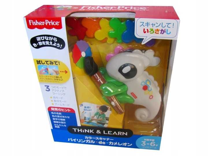 FISHER PRICE kolorowy skaner KAMELEON figurka uczy kolorów LICZB