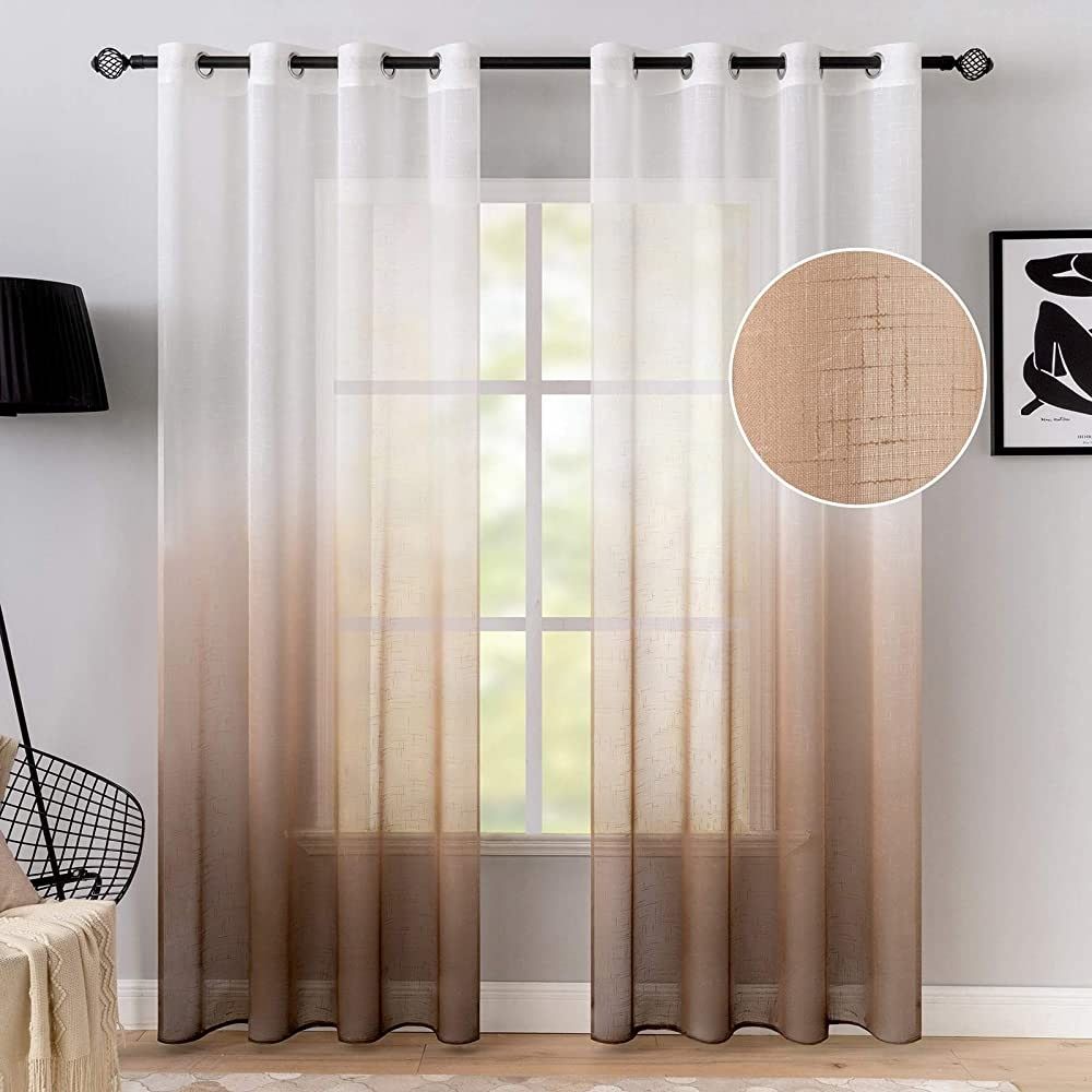 MIULEE Sheer przezroczyste zasłony woal 225x140 x2szt.