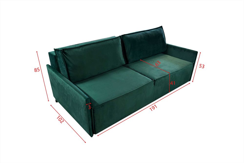 Wygodna Sofa, Kanapa do Salonu Funkcja Spania i Pojemnik na pościel